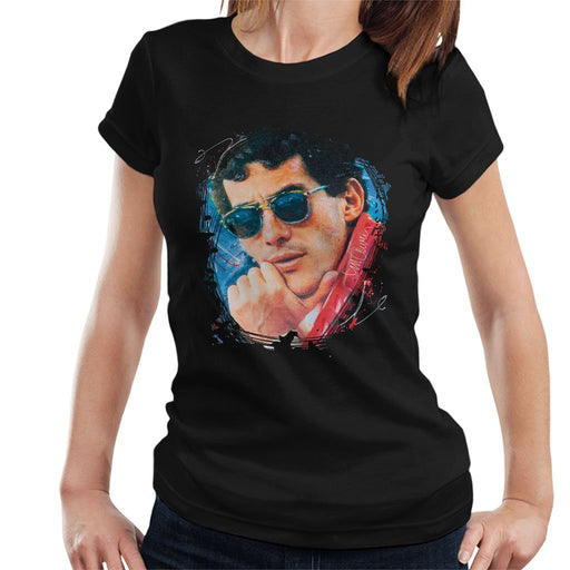 Sidney Maurer Original Portrait Of Ayrton Senna Womens T-Shirt - Womens T-Shirt