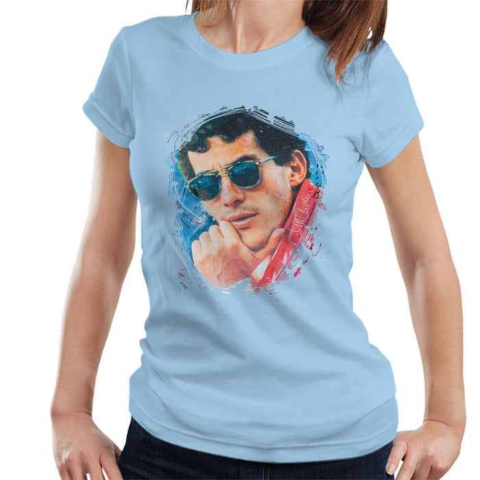 Sidney Maurer Original Portrait Of Ayrton Senna Womens T-Shirt - Womens T-Shirt