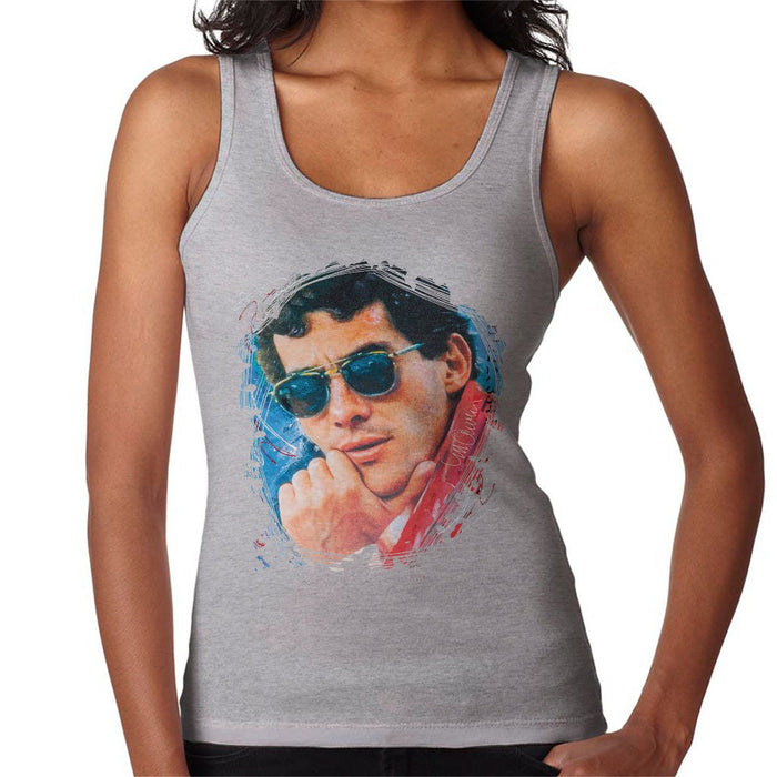 Sidney Maurer Original Portrait Of Ayrton Senna Womens Vest - Womens Vest
