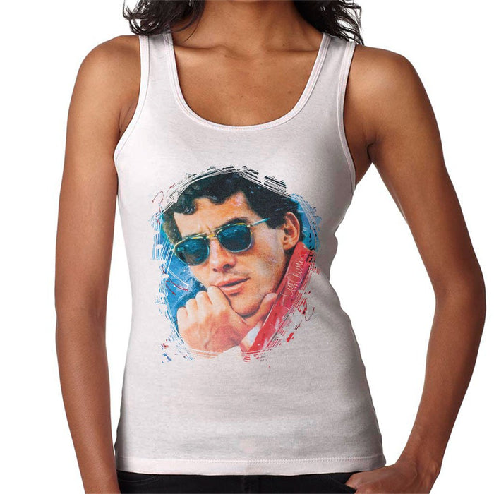 Sidney Maurer Original Portrait Of Ayrton Senna Womens Vest - Womens Vest