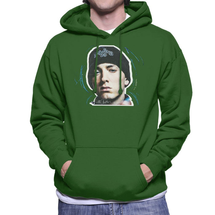 Sidney Maurer Original Portrait Of Eminem Shady Hat Mens Hooded Sweatshirt - Mens Hooded Sweatshirt