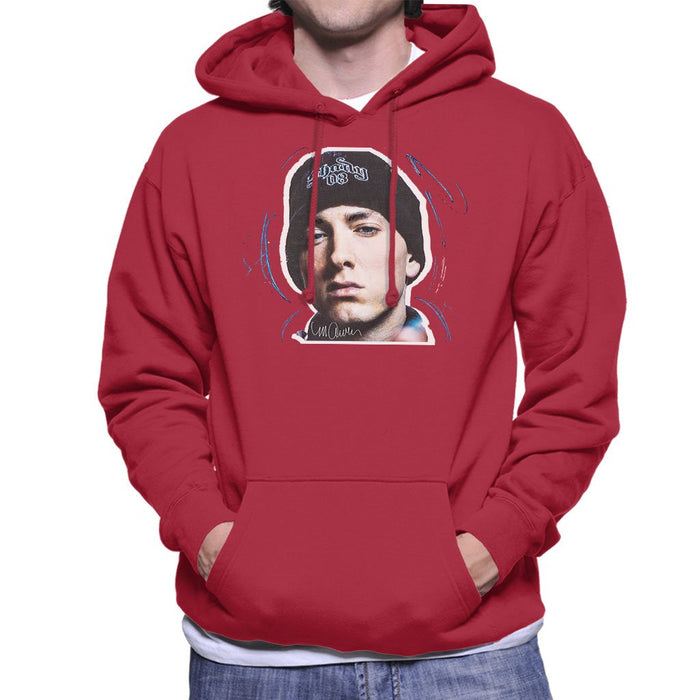 Sidney Maurer Original Portrait Of Eminem Shady Hat Mens Hooded Sweatshirt - Mens Hooded Sweatshirt