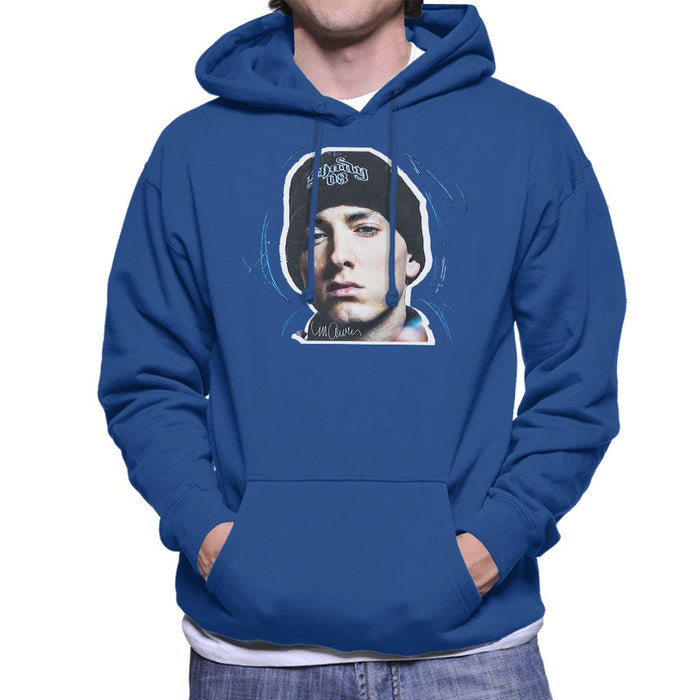 Sidney Maurer Original Portrait Of Eminem Shady Hat Mens Hooded Sweatshirt - Mens Hooded Sweatshirt