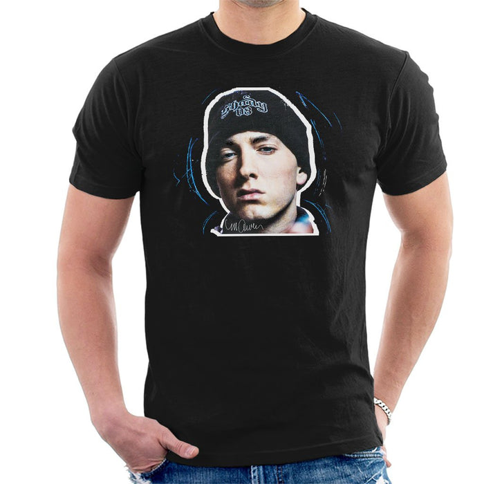 Sidney Maurer Original Portrait Of Eminem Shady Hat Mens T-Shirt - Mens T-Shirt