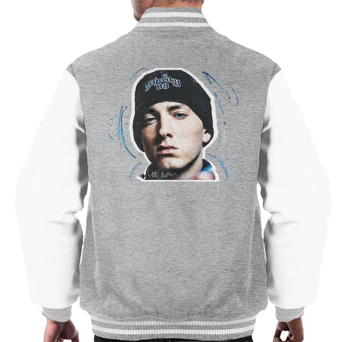 Sidney Maurer Original Portrait Of Eminem Shady Hat Mens Varsity Jacket - Mens Varsity Jacket