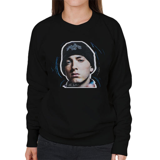 Sidney Maurer Original Portrait Of Eminem Shady Hat Womens Sweatshirt - Womens Sweatshirt