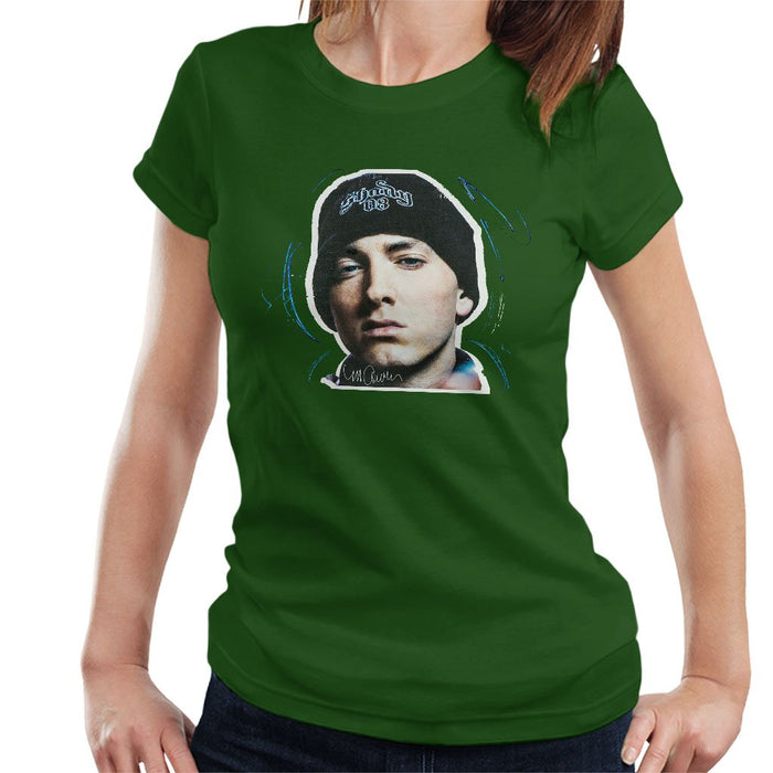 Sidney Maurer Original Portrait Of Eminem Shady Hat Womens T-Shirt - Womens T-Shirt