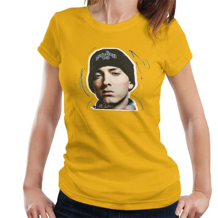 Sidney Maurer Original Portrait Of Eminem Shady Hat Womens T-Shirt - Womens T-Shirt