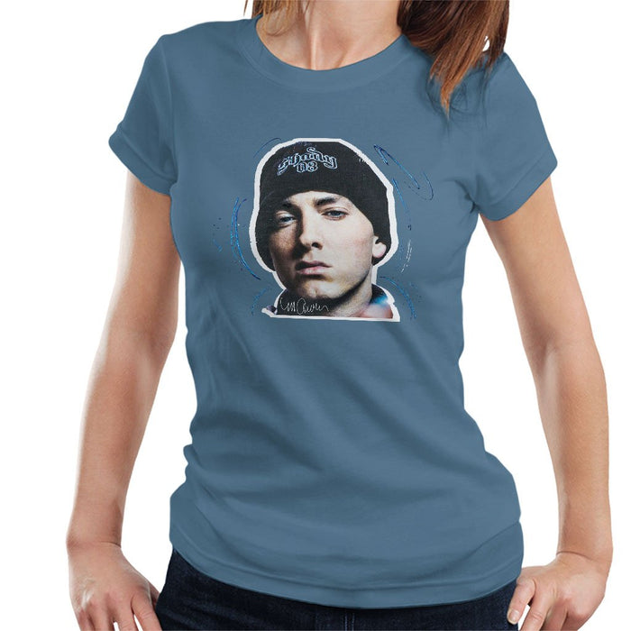 Sidney Maurer Original Portrait Of Eminem Shady Hat Womens T-Shirt - Womens T-Shirt