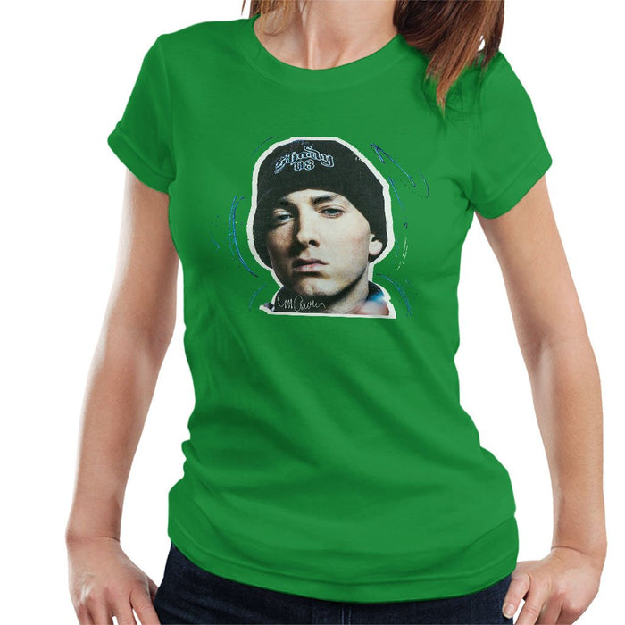 Sidney Maurer Original Portrait Of Eminem Shady Hat Womens T-Shirt - Womens T-Shirt