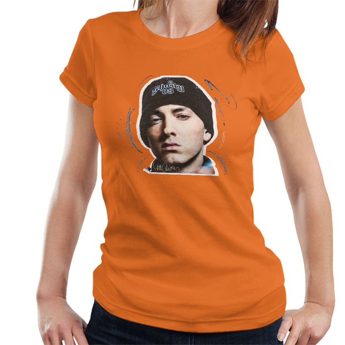 Sidney Maurer Original Portrait Of Eminem Shady Hat Womens T-Shirt - Womens T-Shirt