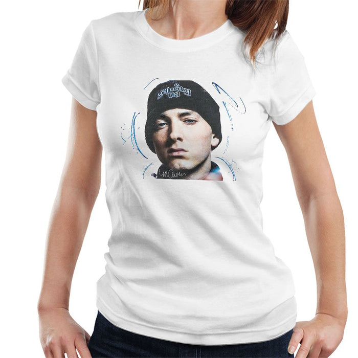 Sidney Maurer Original Portrait Of Eminem Shady Hat Womens T-Shirt - Womens T-Shirt