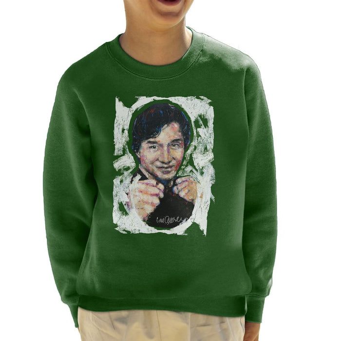 Sidney Maurer Original Portrait Of Jackie Chan Kids Sweatshirt - Kids Boys Sweatshirt