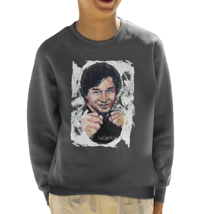 Sidney Maurer Original Portrait Of Jackie Chan Kids Sweatshirt - Kids Boys Sweatshirt