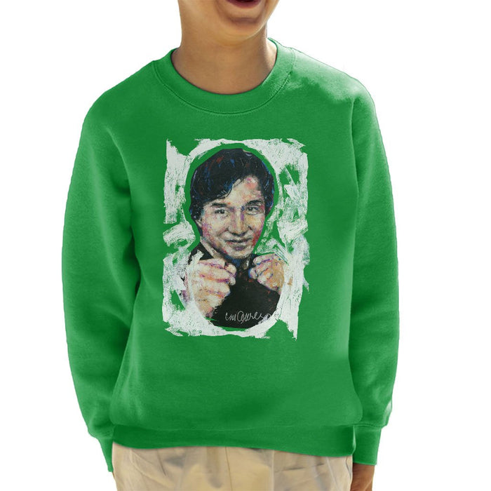 Sidney Maurer Original Portrait Of Jackie Chan Kids Sweatshirt - Kids Boys Sweatshirt