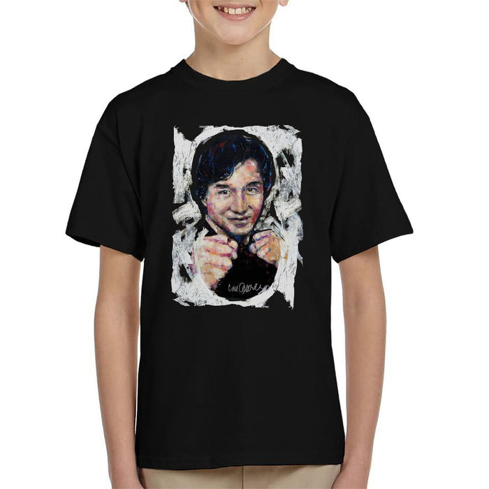 Sidney Maurer Original Portrait Of Jackie Chan Kids T-Shirt - Kids Boys T-Shirt