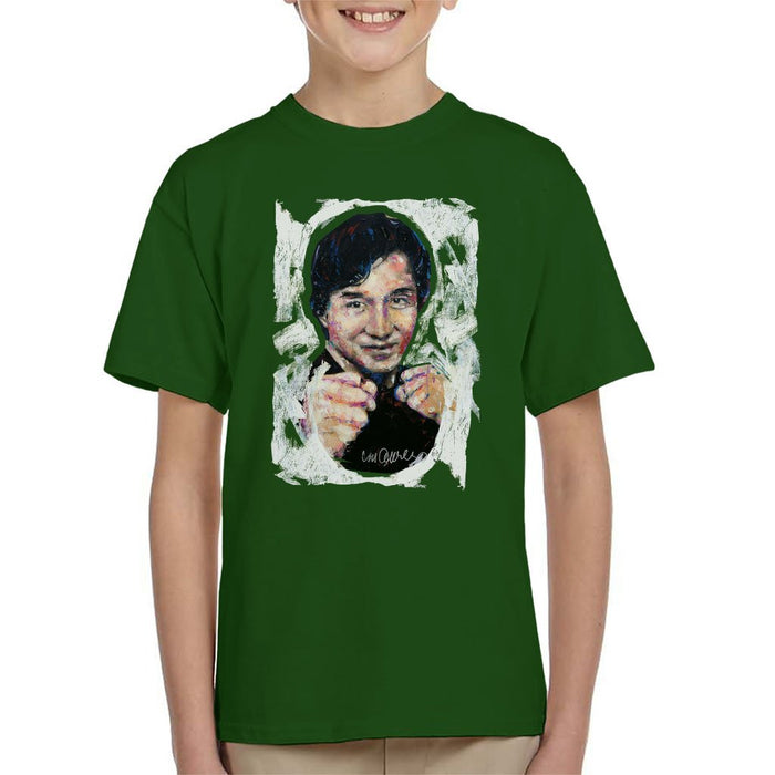 Sidney Maurer Original Portrait Of Jackie Chan Kids T-Shirt - Kids Boys T-Shirt