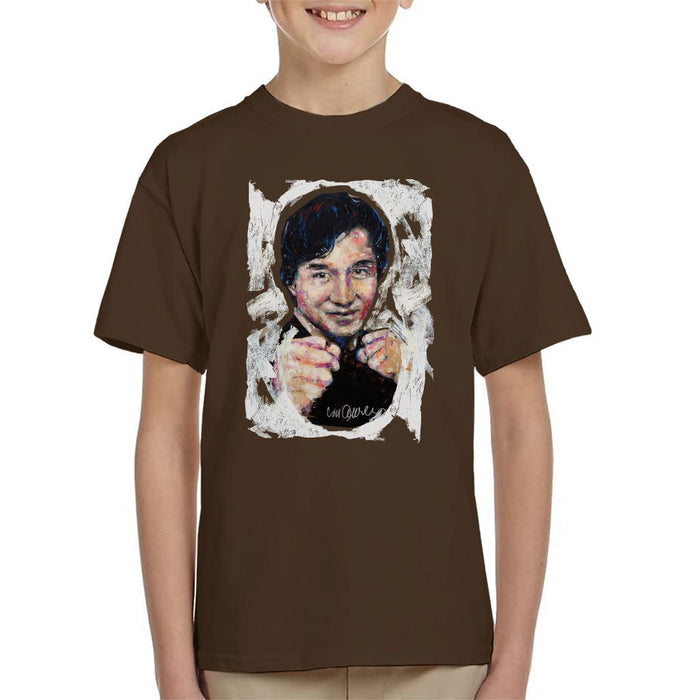 Sidney Maurer Original Portrait Of Jackie Chan Kids T-Shirt - Kids Boys T-Shirt