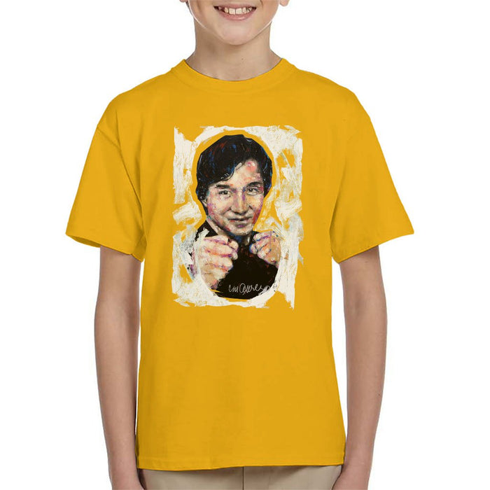 Sidney Maurer Original Portrait Of Jackie Chan Kids T-Shirt - Kids Boys T-Shirt