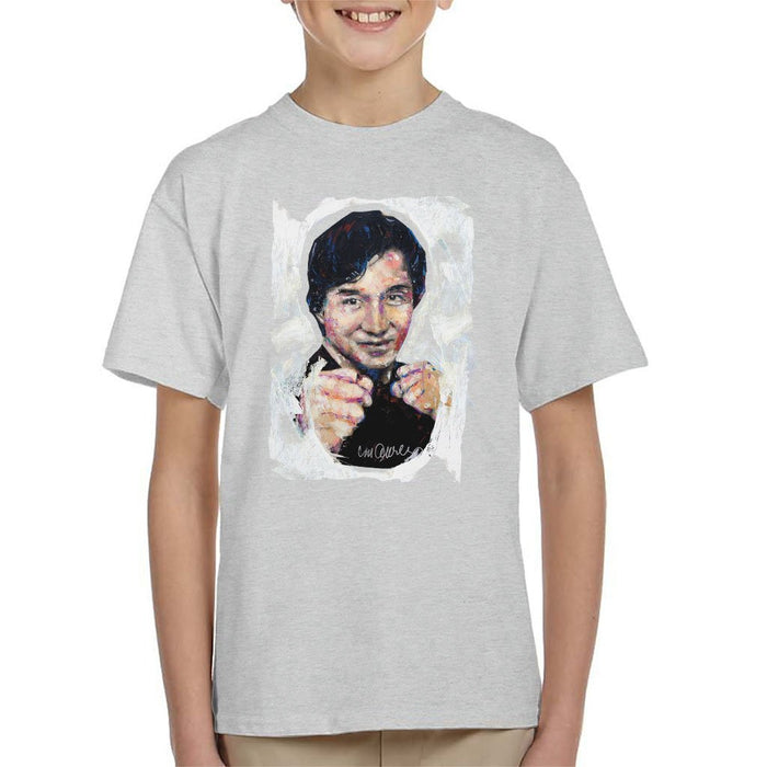 Sidney Maurer Original Portrait Of Jackie Chan Kids T-Shirt - Kids Boys T-Shirt