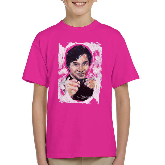 Sidney Maurer Original Portrait Of Jackie Chan Kids T-Shirt - Kids Boys T-Shirt