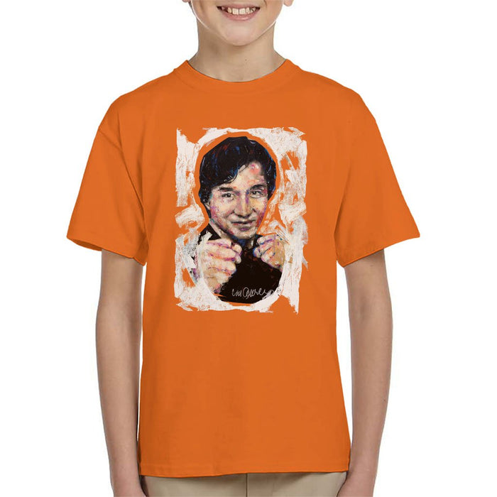 Sidney Maurer Original Portrait Of Jackie Chan Kids T-Shirt - Kids Boys T-Shirt