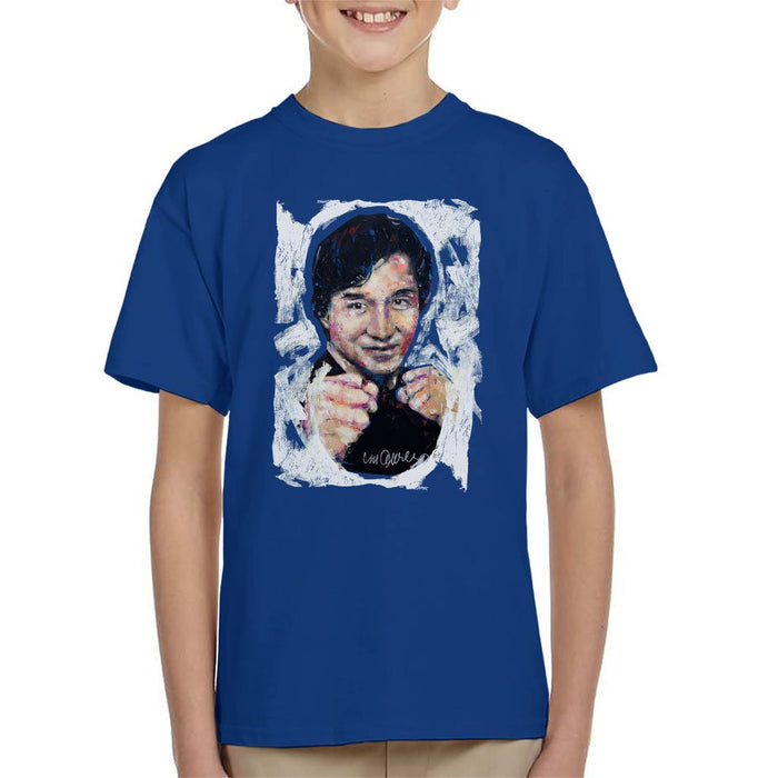 Sidney Maurer Original Portrait Of Jackie Chan Kids T-Shirt - Kids Boys T-Shirt