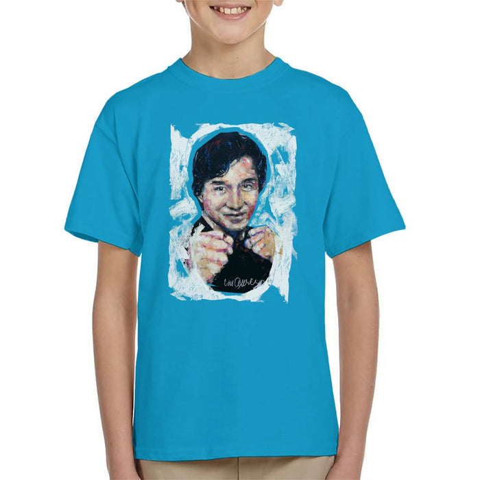 Sidney Maurer Original Portrait Of Jackie Chan Kids T-Shirt - Kids Boys T-Shirt