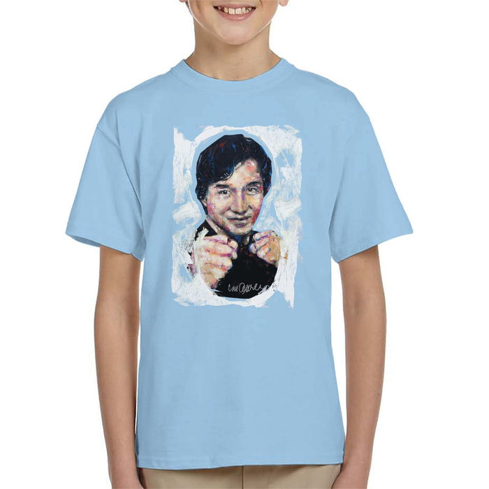 Sidney Maurer Original Portrait Of Jackie Chan Kids T-Shirt - Kids Boys T-Shirt