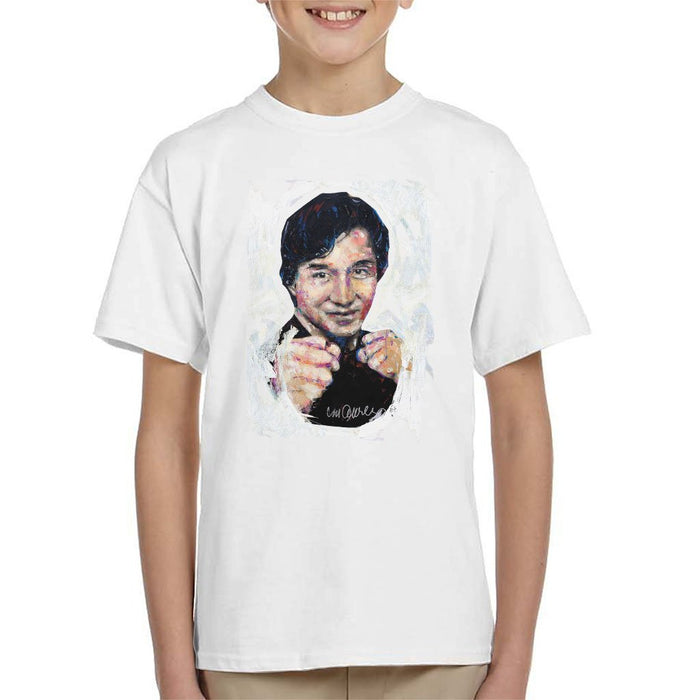Sidney Maurer Original Portrait Of Jackie Chan Kids T-Shirt - Kids Boys T-Shirt