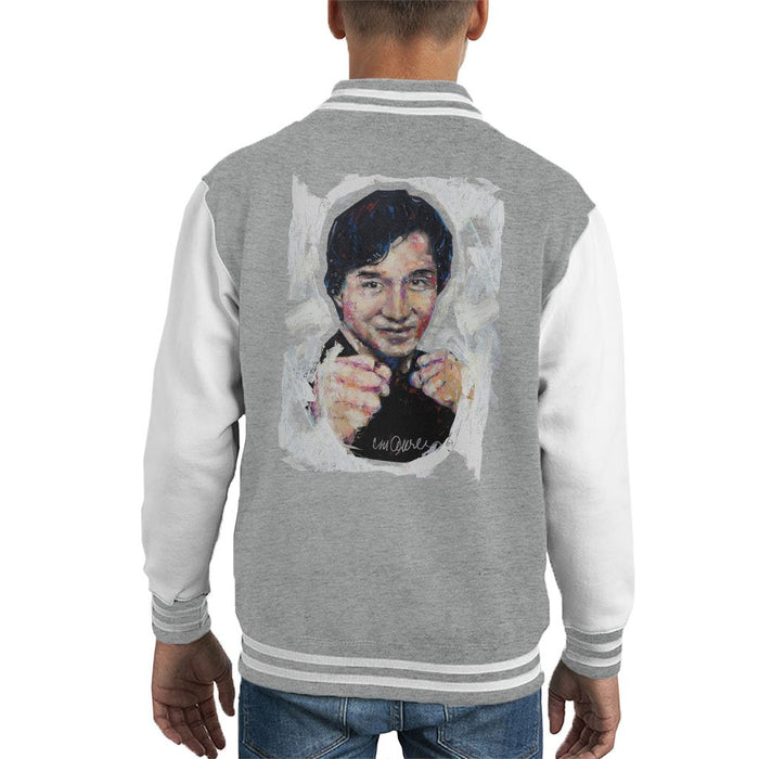 Sidney Maurer Original Portrait Of Jackie Chan Kids Varsity Jacket - Kids Boys Varsity Jacket