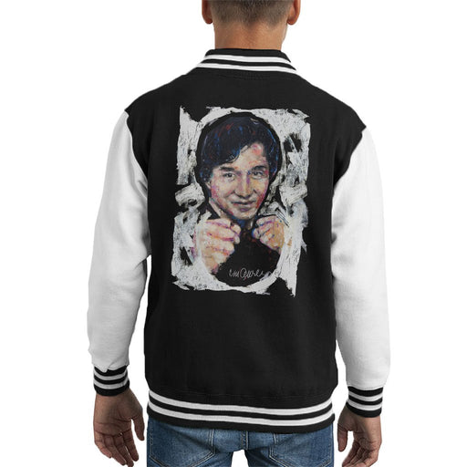 Sidney Maurer Original Portrait Of Jackie Chan Kids Varsity Jacket - Kids Boys Varsity Jacket