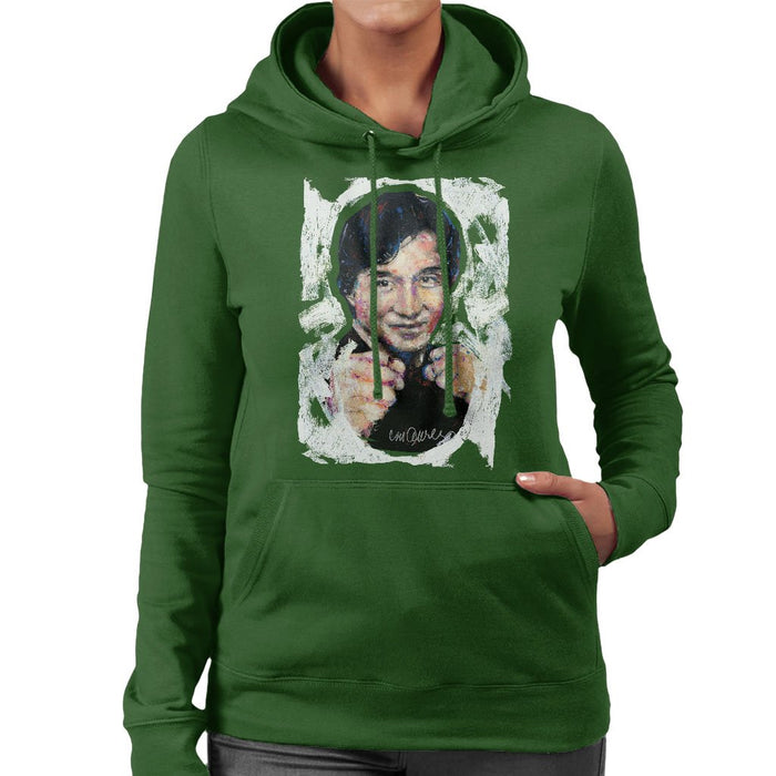 Sidney Maurer Original Portrait Of Jackie Chan Womens Hooded Sweatshirt - Womens Hooded Sweatshirt