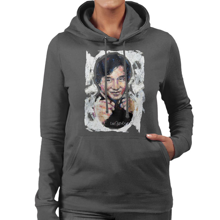 Sidney Maurer Original Portrait Of Jackie Chan Womens Hooded Sweatshirt - Womens Hooded Sweatshirt