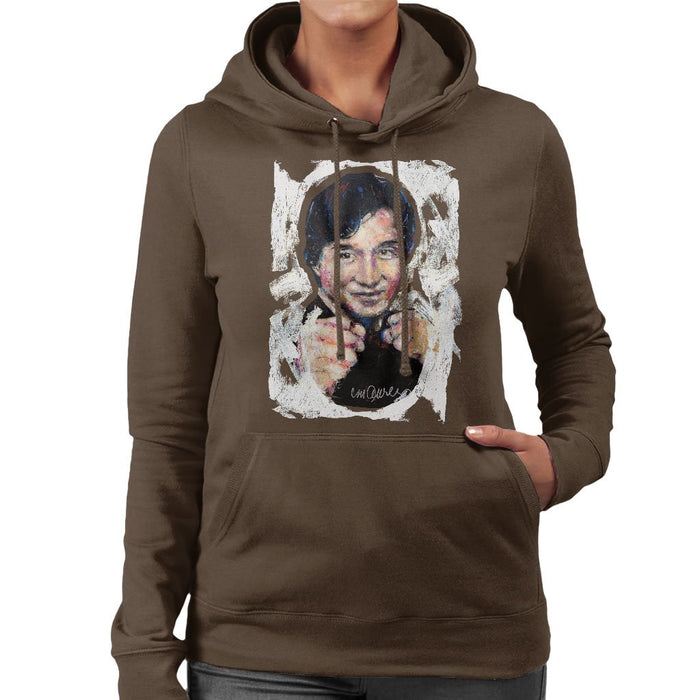 Sidney Maurer Original Portrait Of Jackie Chan Womens Hooded Sweatshirt - Womens Hooded Sweatshirt