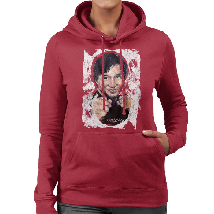 Sidney Maurer Original Portrait Of Jackie Chan Womens Hooded Sweatshirt - Womens Hooded Sweatshirt