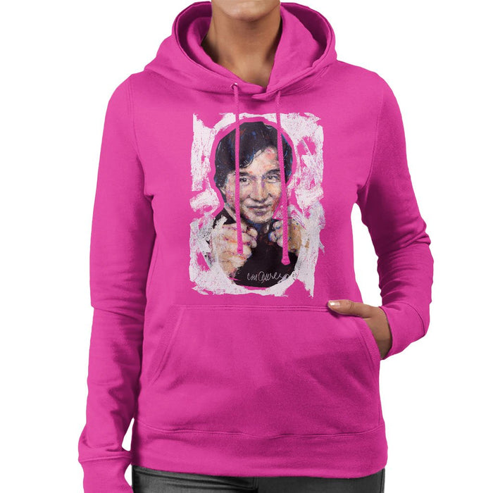 Sidney Maurer Original Portrait Of Jackie Chan Womens Hooded Sweatshirt - Womens Hooded Sweatshirt