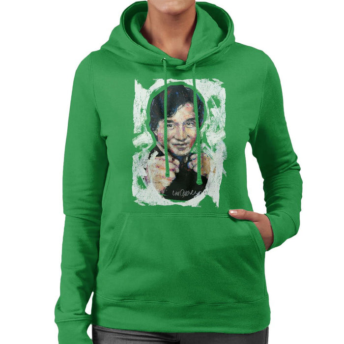 Sidney Maurer Original Portrait Of Jackie Chan Womens Hooded Sweatshirt - Womens Hooded Sweatshirt