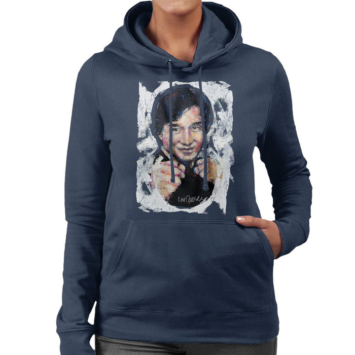 Sidney Maurer Original Portrait Of Jackie Chan Womens Hooded Sweatshirt - Womens Hooded Sweatshirt
