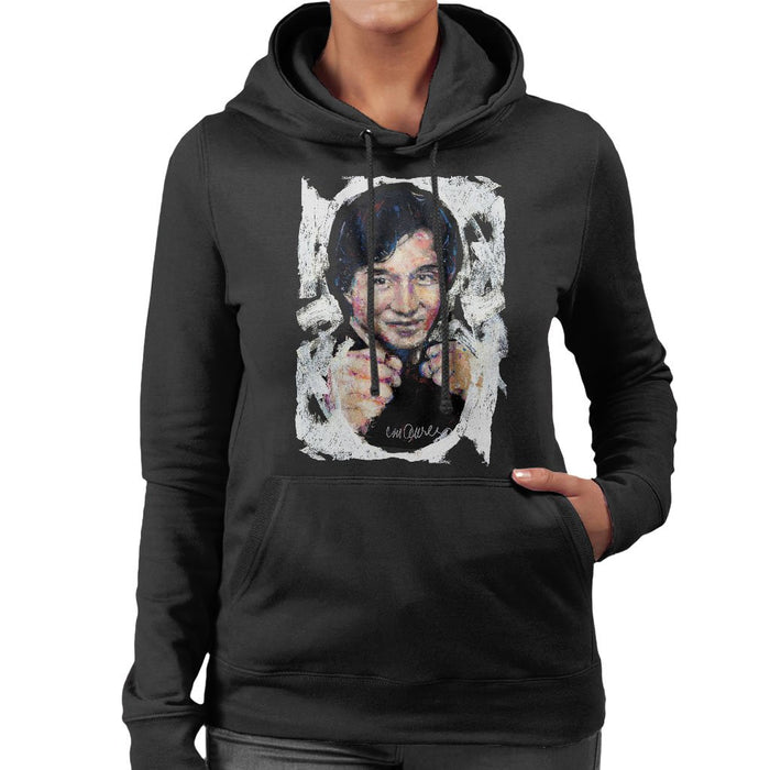 Sidney Maurer Original Portrait Of Jackie Chan Womens Hooded Sweatshirt - Womens Hooded Sweatshirt