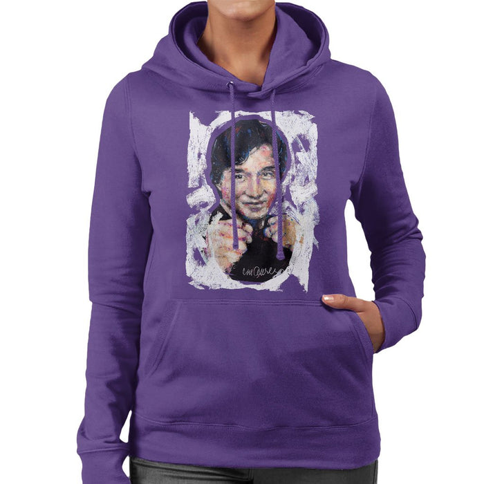 Sidney Maurer Original Portrait Of Jackie Chan Womens Hooded Sweatshirt - Womens Hooded Sweatshirt