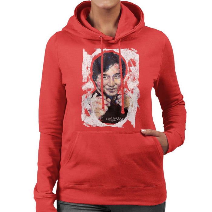 Sidney Maurer Original Portrait Of Jackie Chan Womens Hooded Sweatshirt - Womens Hooded Sweatshirt