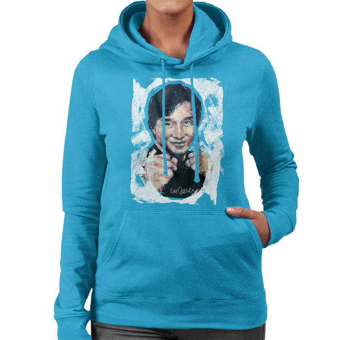 Sidney Maurer Original Portrait Of Jackie Chan Womens Hooded Sweatshirt - Womens Hooded Sweatshirt