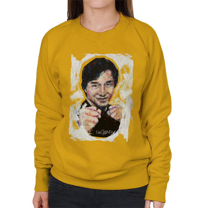 Sidney Maurer Original Portrait Of Jackie Chan Womens Sweatshirt - Womens Sweatshirt