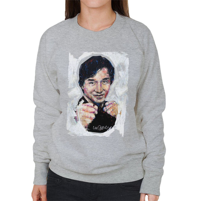 Sidney Maurer Original Portrait Of Jackie Chan Womens Sweatshirt - Womens Sweatshirt