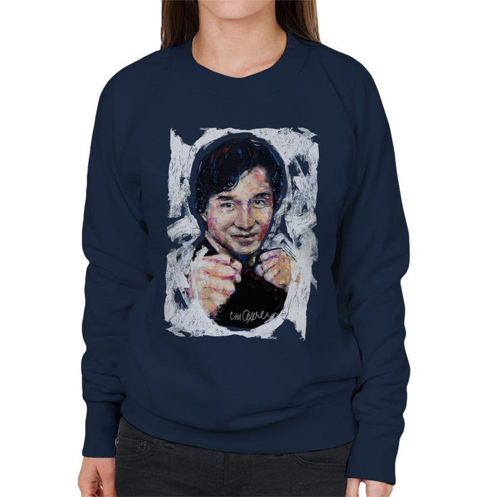 Sidney Maurer Original Portrait Of Jackie Chan Womens Sweatshirt - Womens Sweatshirt