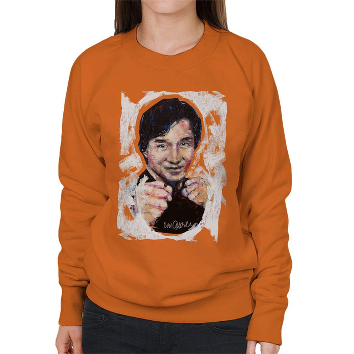 Sidney Maurer Original Portrait Of Jackie Chan Womens Sweatshirt - Womens Sweatshirt