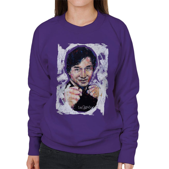 Sidney Maurer Original Portrait Of Jackie Chan Womens Sweatshirt - Womens Sweatshirt