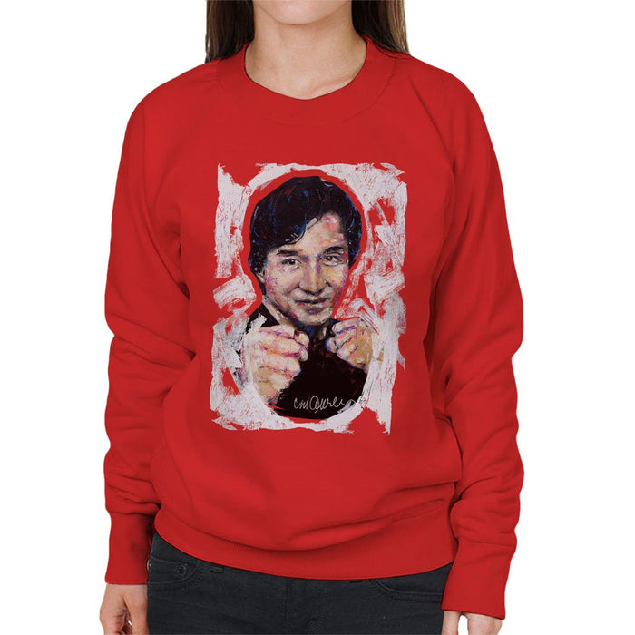Sidney Maurer Original Portrait Of Jackie Chan Womens Sweatshirt - Womens Sweatshirt