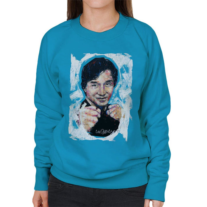 Sidney Maurer Original Portrait Of Jackie Chan Womens Sweatshirt - Womens Sweatshirt
